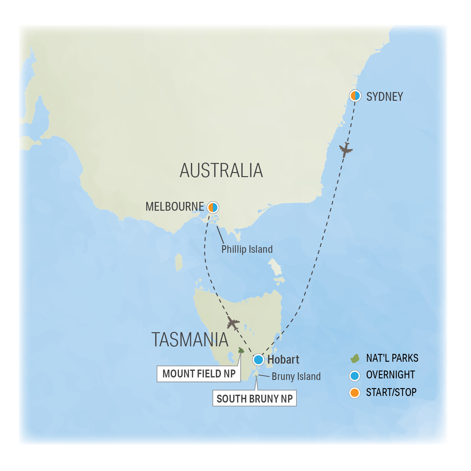 Exploring the Land Down Under - Trip Map