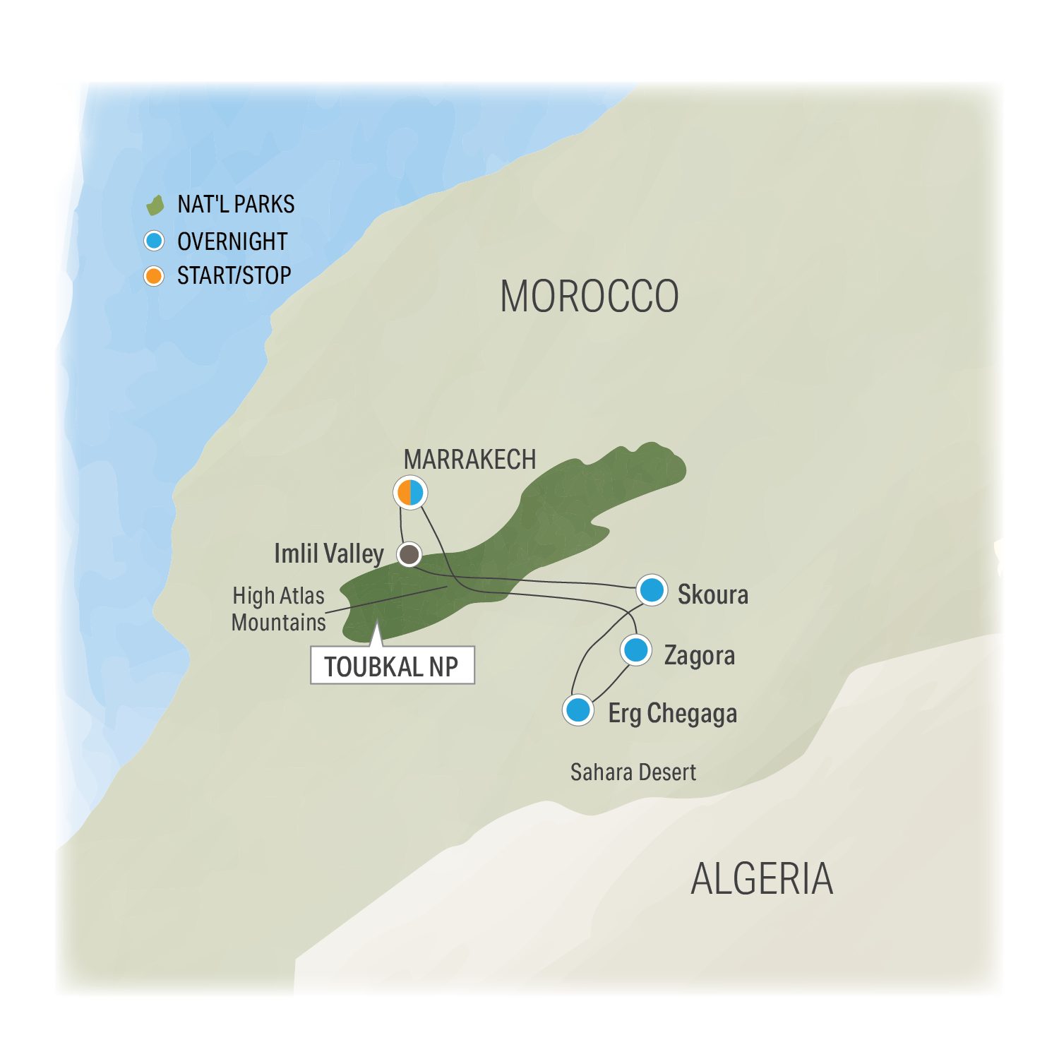 Inspired Morocco - Trip Map