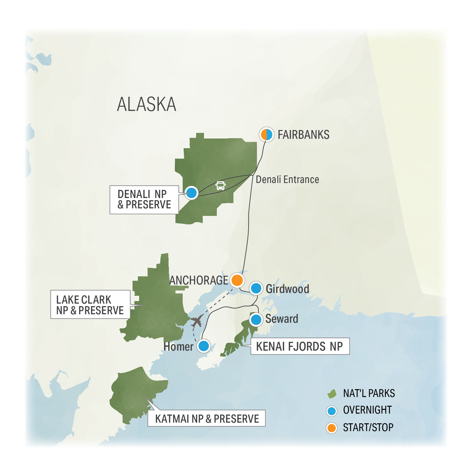 Absolute Alaska - Trip Map