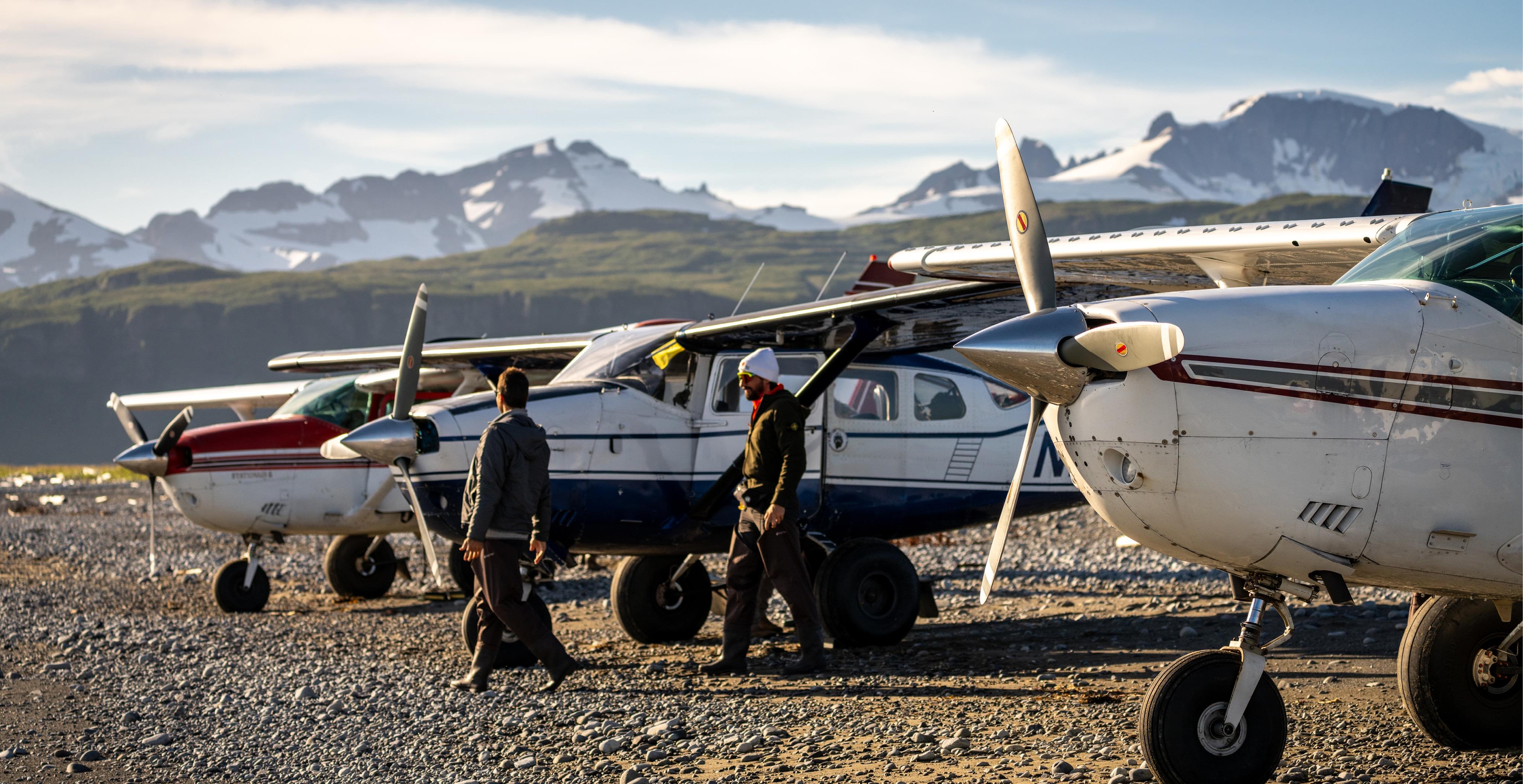bush plane pilots in Katmai National Park Alaska