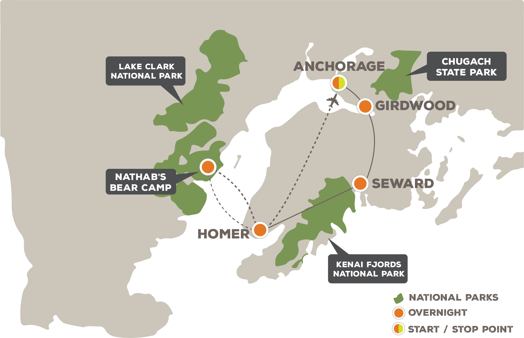 North to Alaska - Trip Map