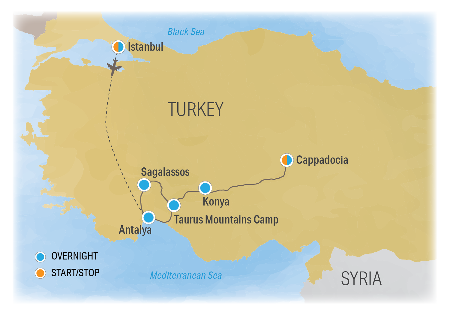 Timeless Turkey - Trip Map